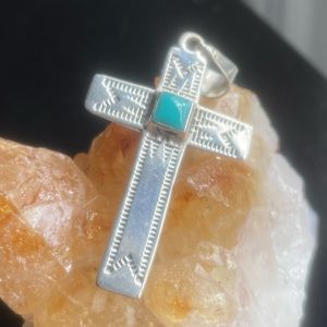 Sterling Silver Turquoise Cross